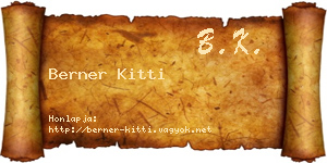 Berner Kitti névjegykártya